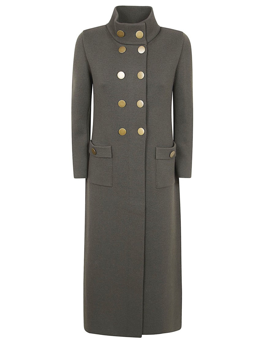 Charlott Double-Breasted Wool Coat With High Collar