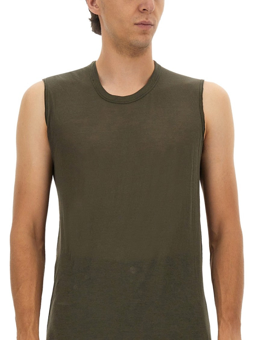 Rick Owens Sleeveless Relaxed-Fit Cotton Top With Longer Hemline