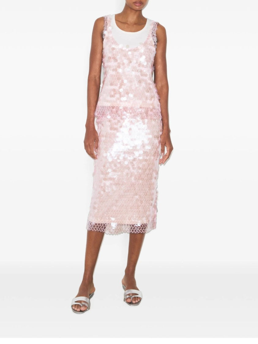 Tory Burch Pink Sequin Midi Skirt