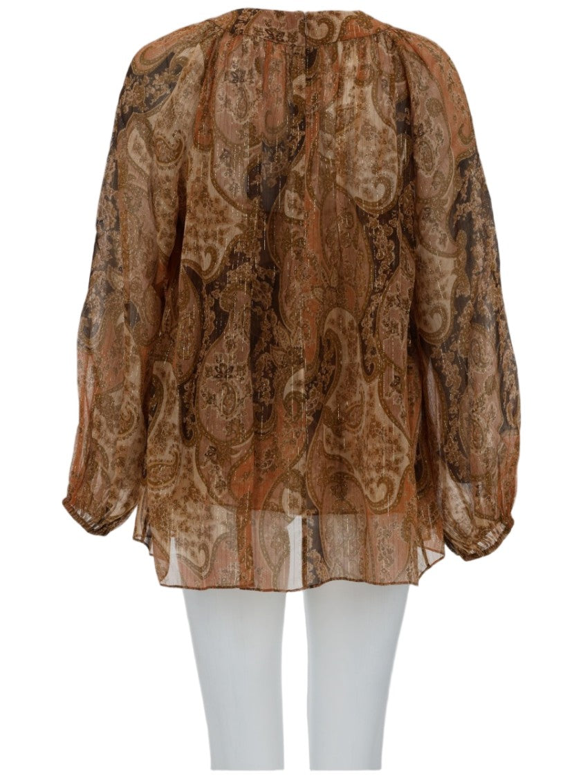 Zimmermann Carousel Silk-Blend Paisley Batwing Blouse