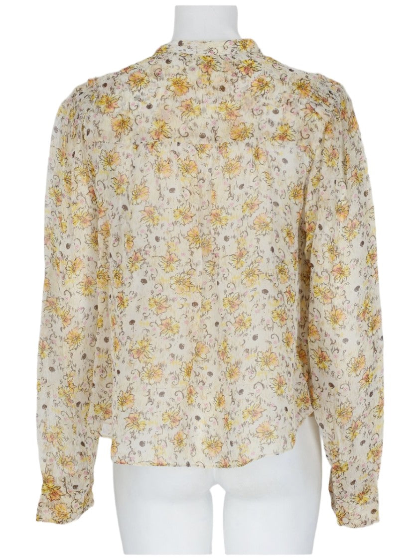 Isabel Marant Étoile Florine Sheer Puffed Sleeve Floral Blouse