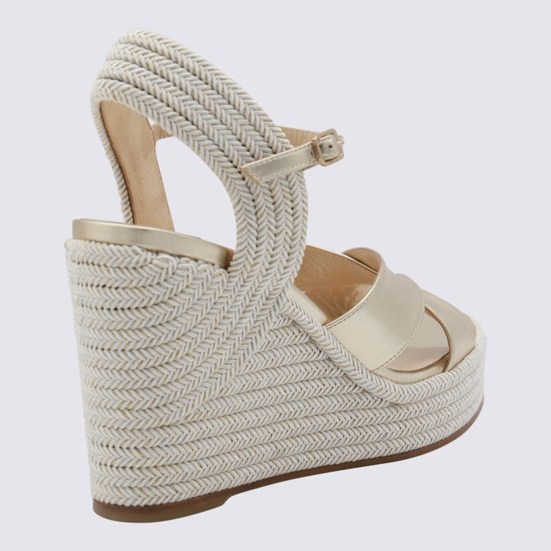 Jimmy Choo Gold Leather Espadrillas