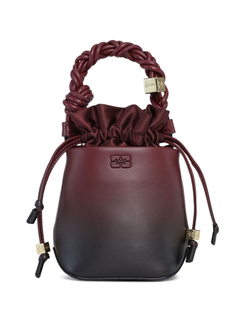 Ganni Gradient Burgundy Handbag With Braided Handle