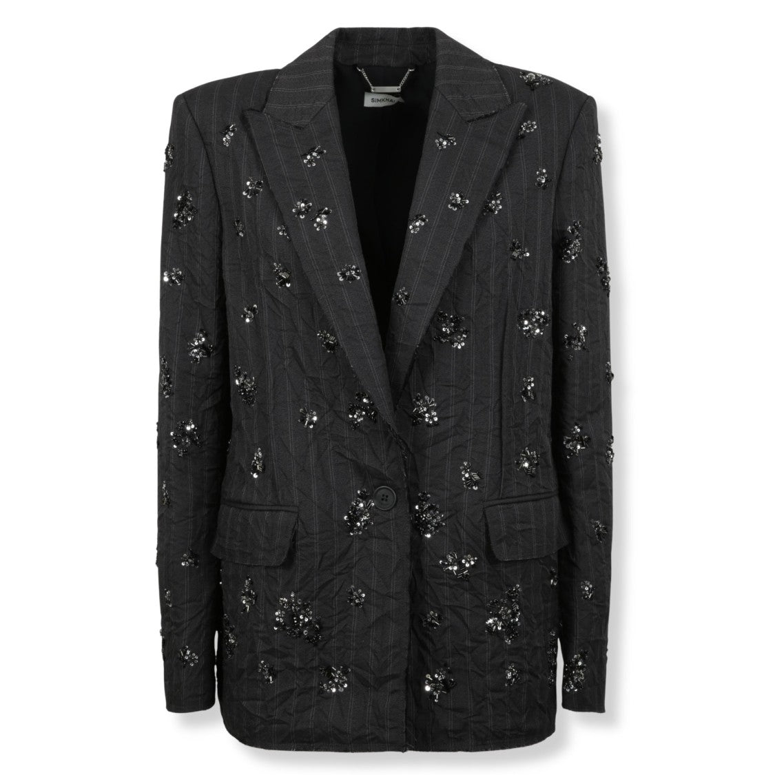 Simkhai Structured Black Blazer With Sharp Lapels