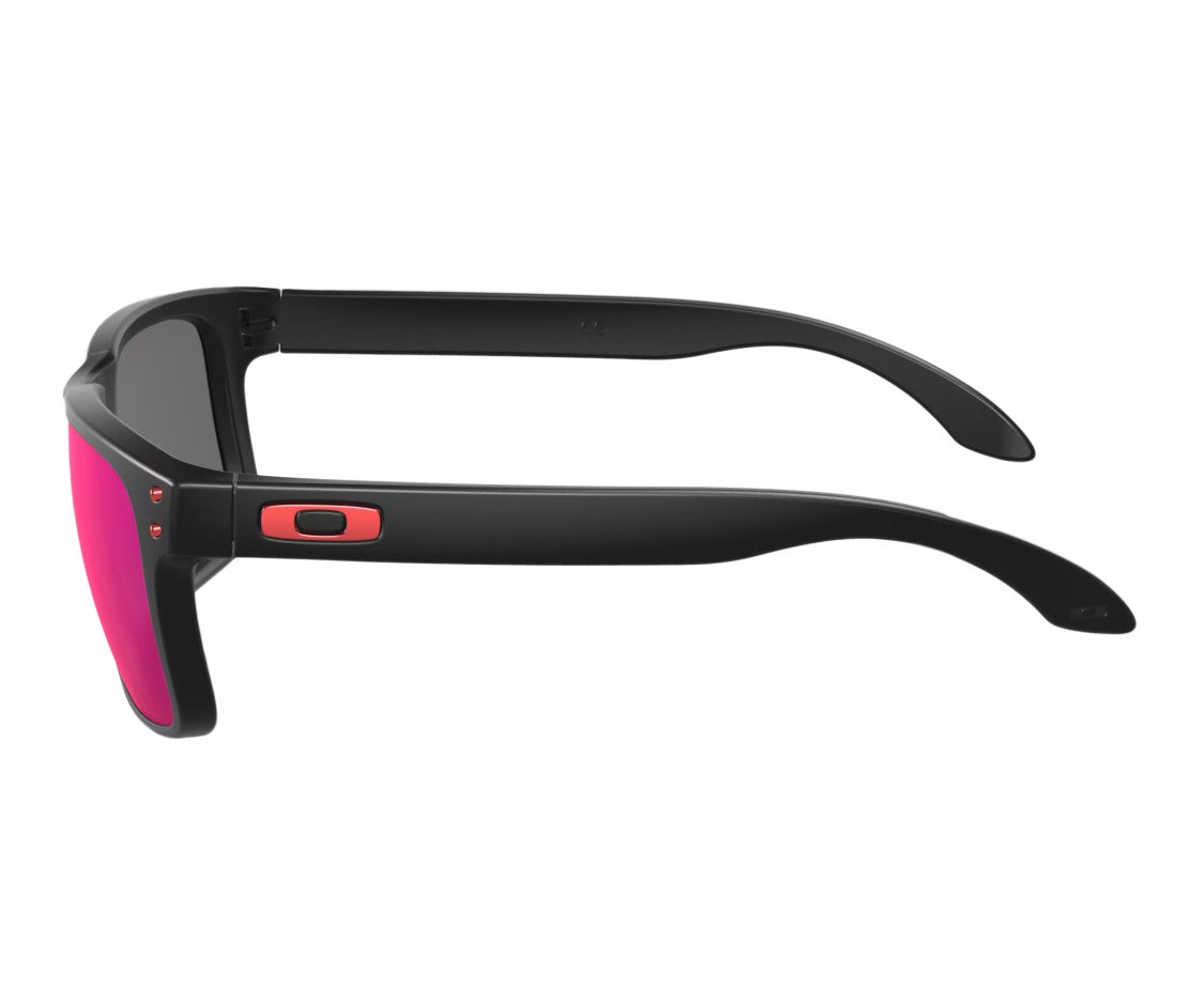 Oakley Matte Black Rectangular Sunglasses With Gradient Lenses