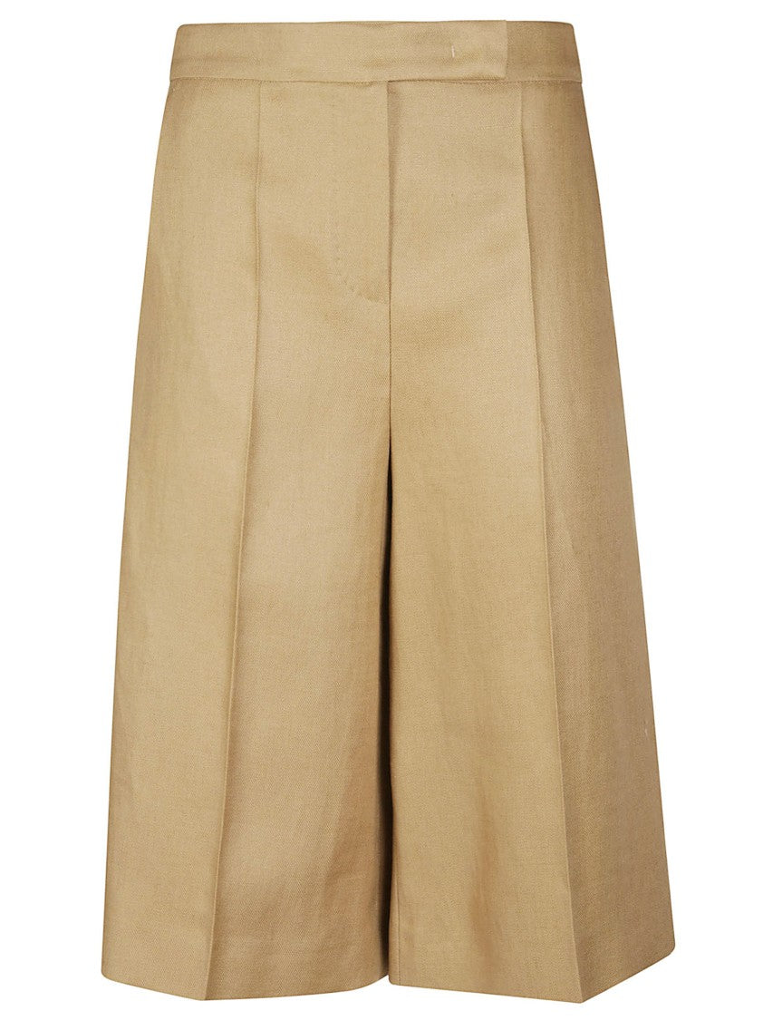 Max Mara Mxmkaki Bermuda High Waist Linen Shorts