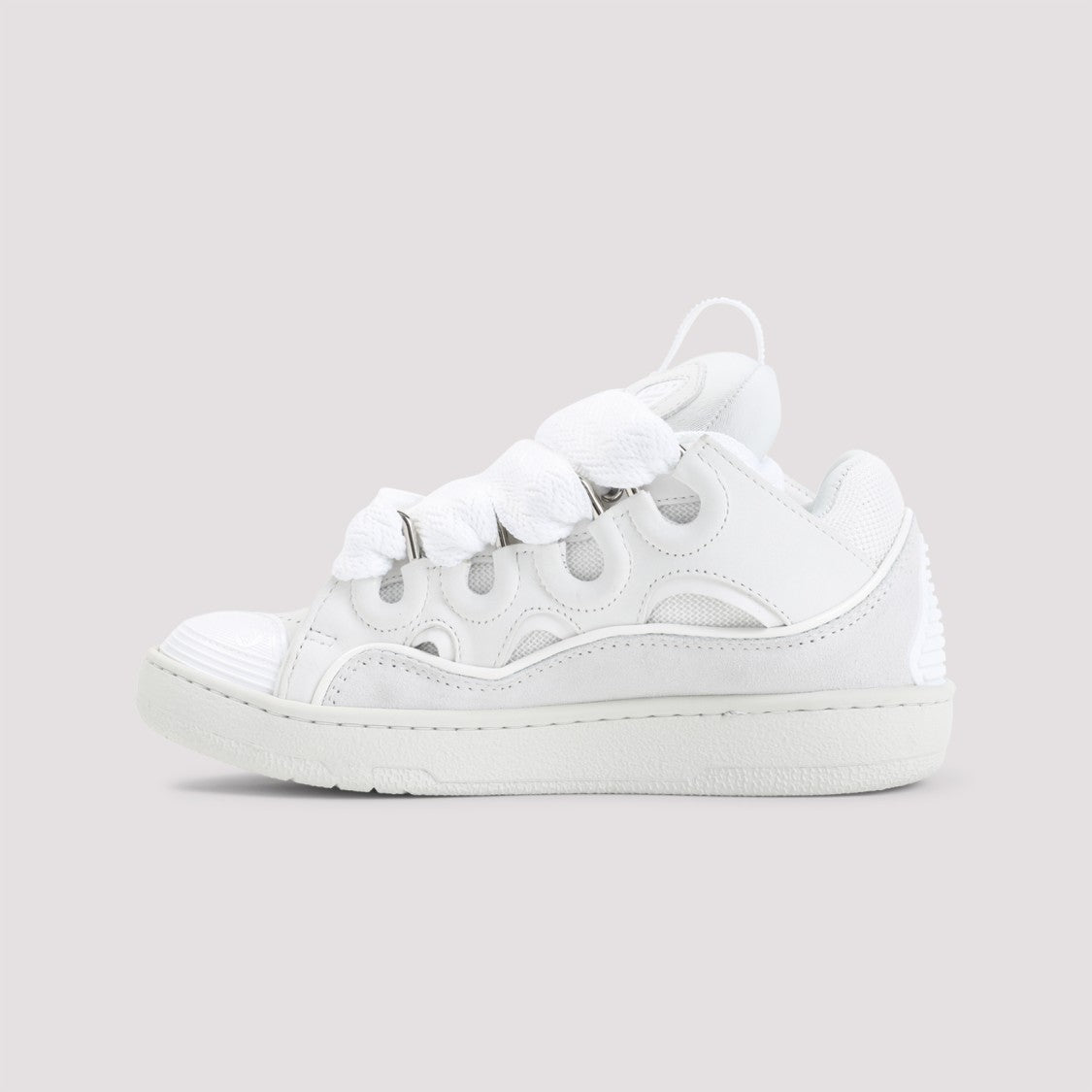 Lanvin 90S-Inspired Calf Leather And Mesh Lanvin Sneakers