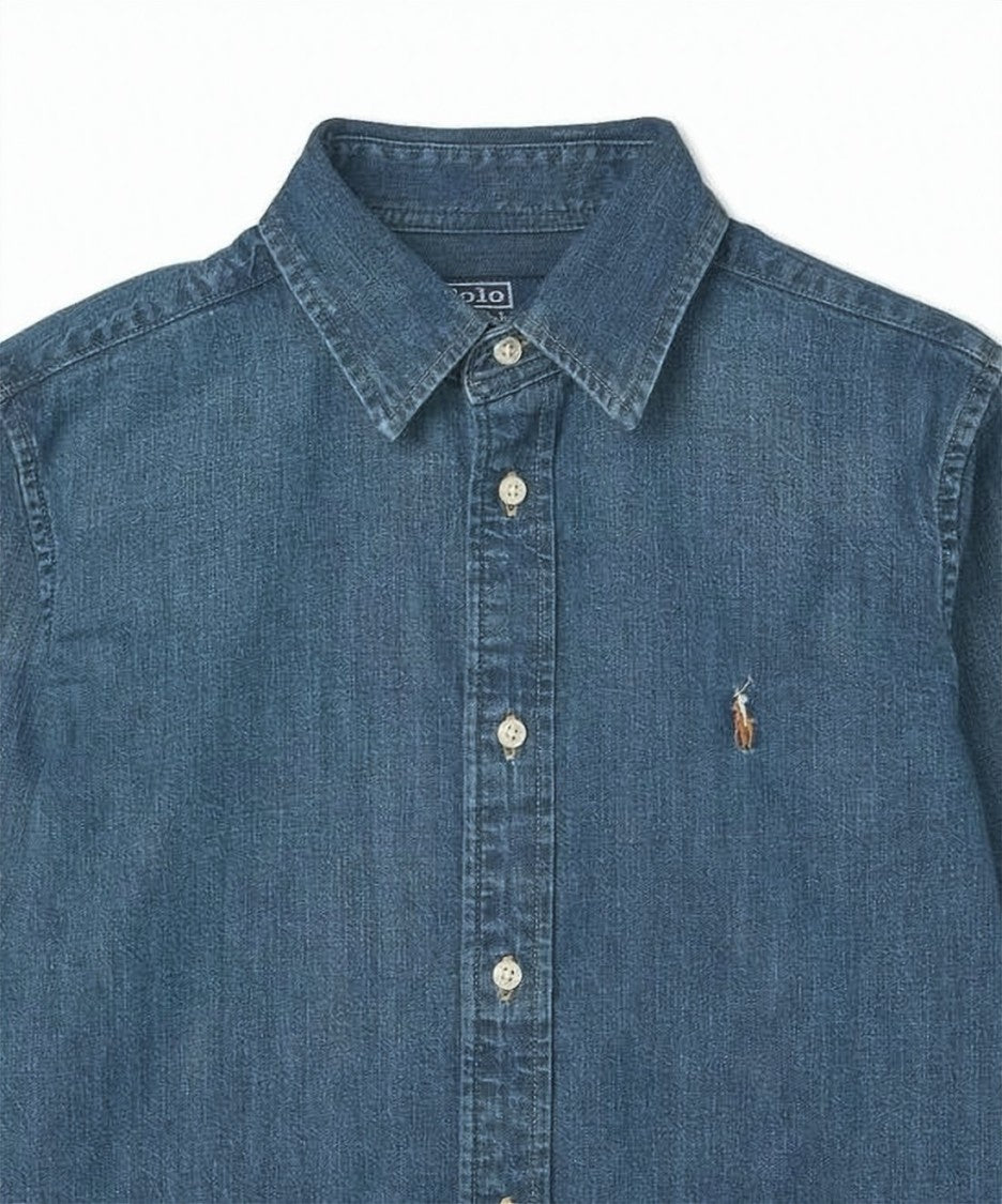 Polo Ralph Lauren Classic Denim Blouse With Button-Down Front