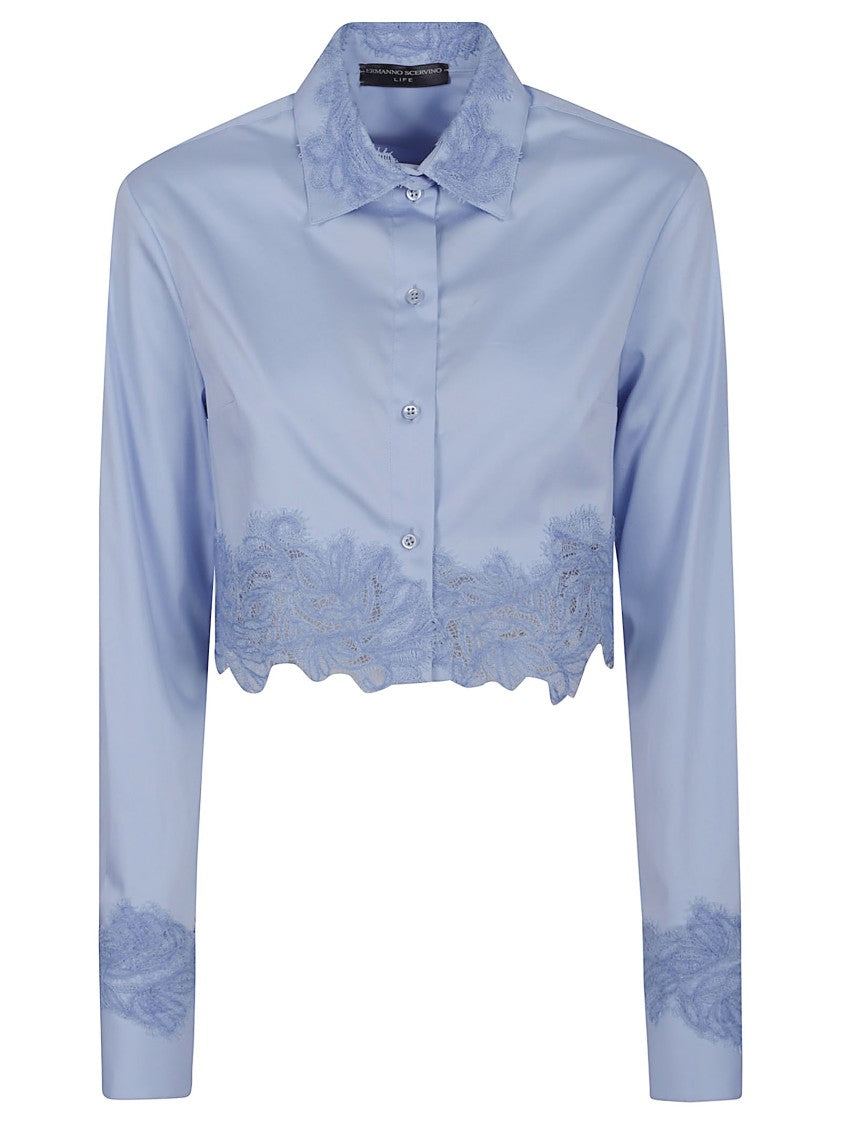 Ermanno Scervino Cropped Stretch Cotton Shirt