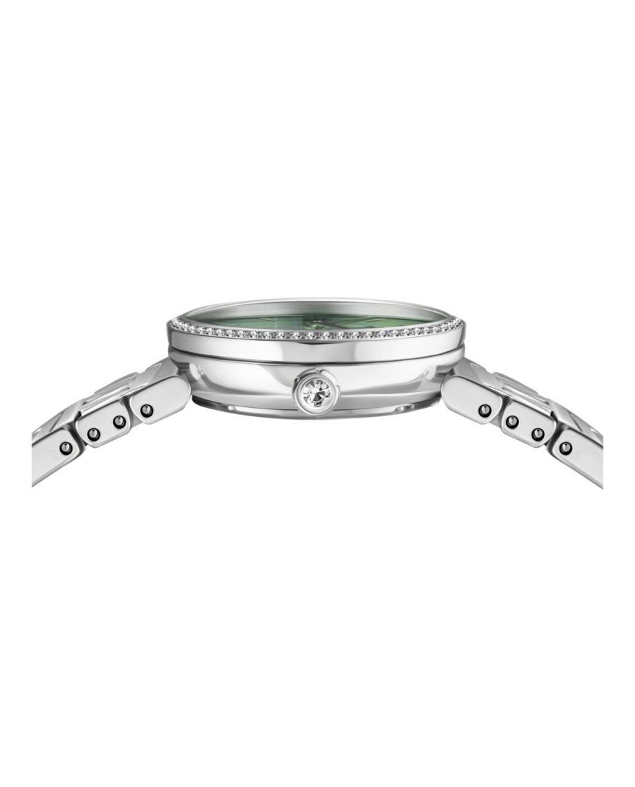 Fendi Fendi Diamond-Embellished Watch With Green Malachite Dial