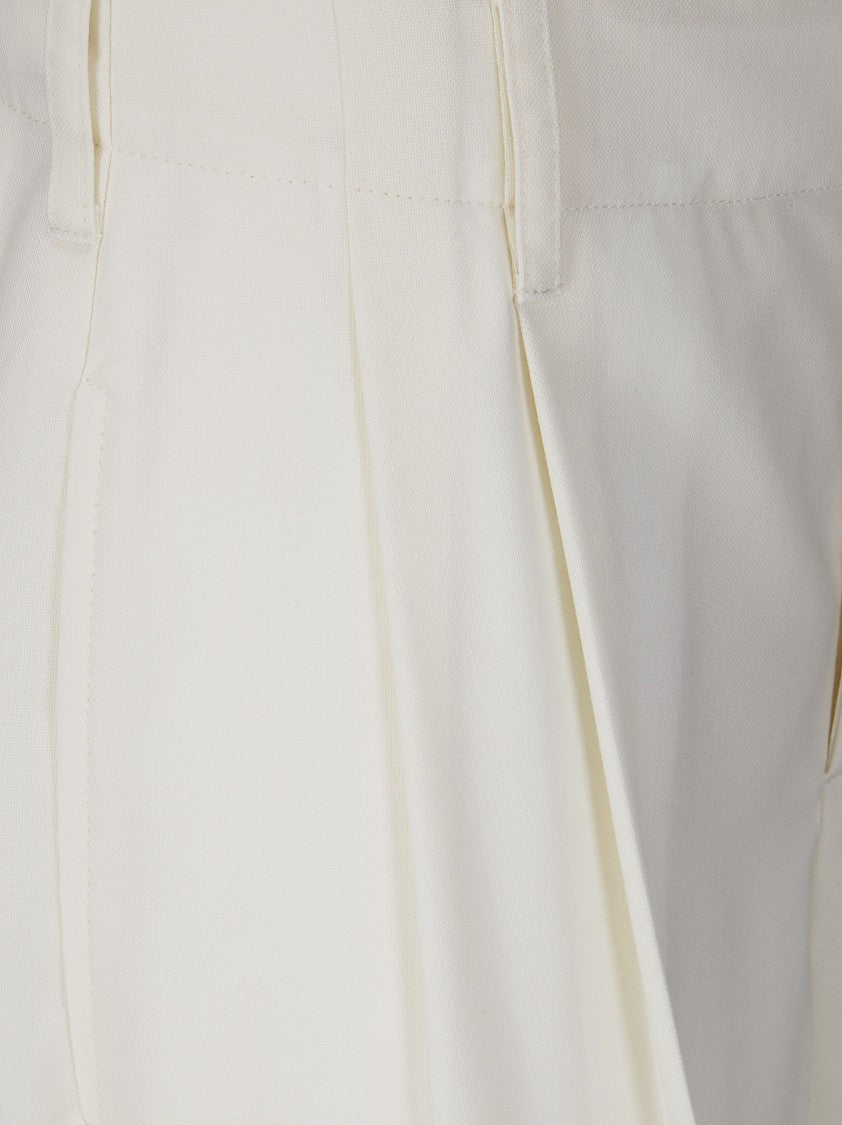 Jejia Grey Charlize Wide-Leg Wool Trousers
