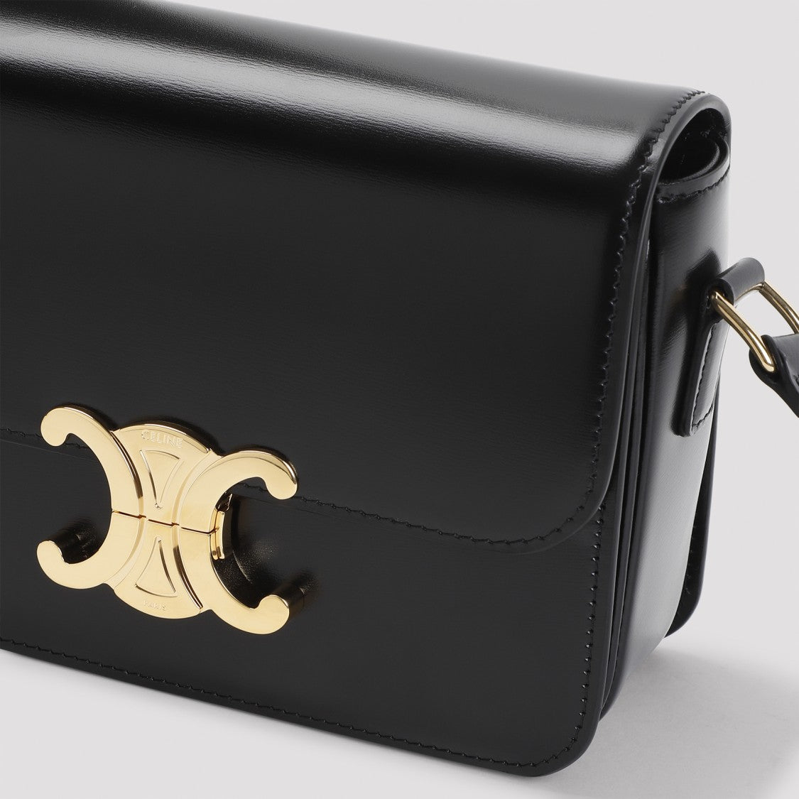 Celine Structured Black Calfskin Shoulder Bag