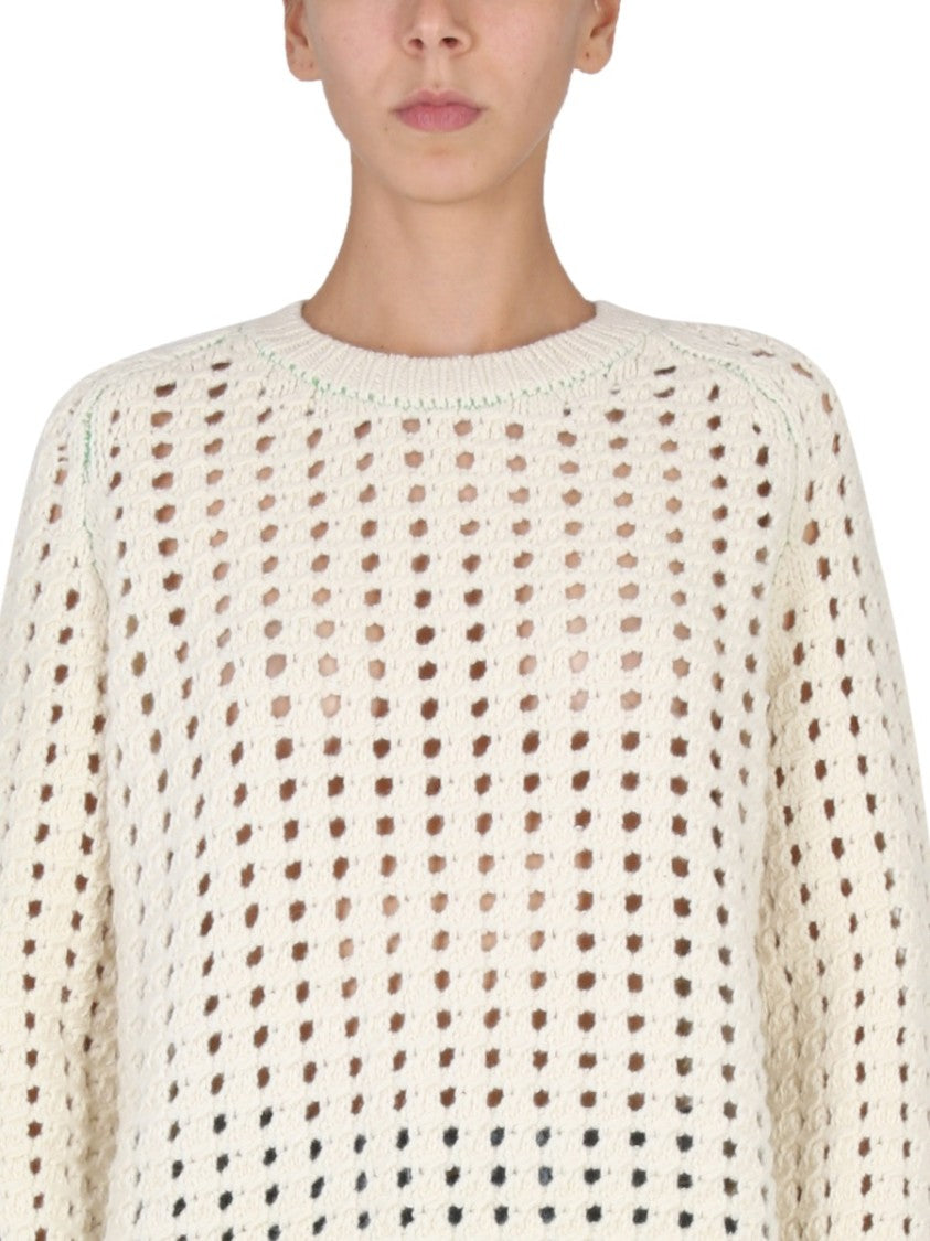 Bottega Veneta Textured Knit Sweater With Ribbed Cuffs