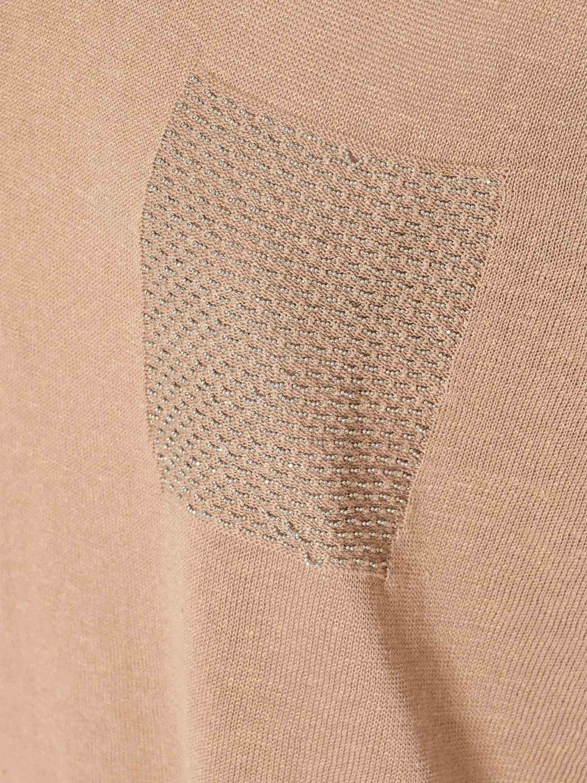 Peserico Relaxed Fit Knitted Sweater With Textured Patch Pocket