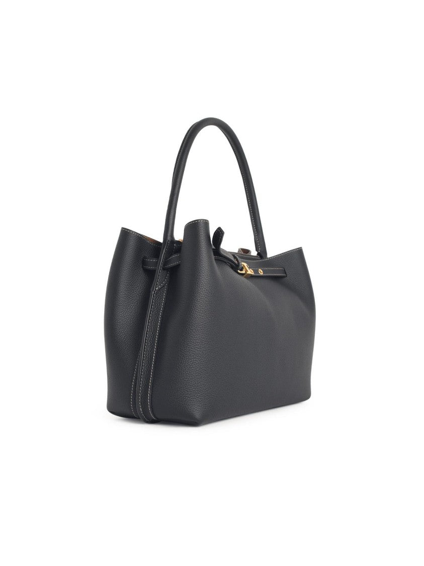 Tod's 'Tim' Small Black Leather Handbag