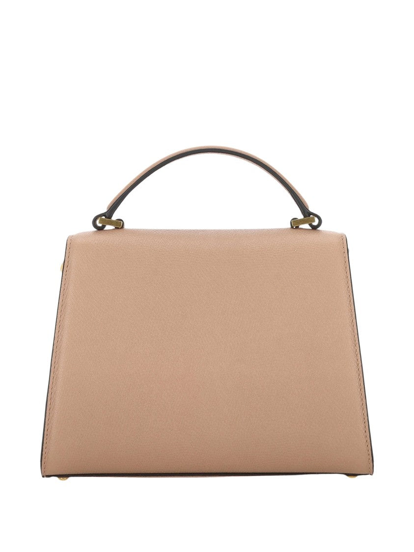 Valentino Structured Gold-Hardware Top Handle Bag
