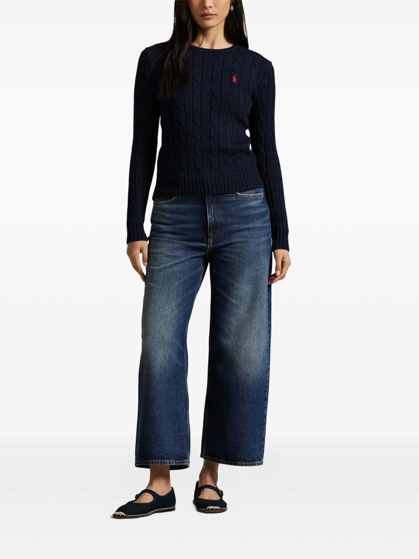 Polo Ralph Lauren Blue Julianna Pullover Cable Knit Sweater