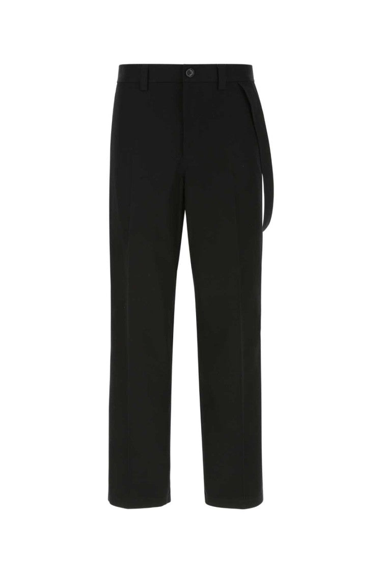 Burberry Black Cotton Wide-Leg Pant