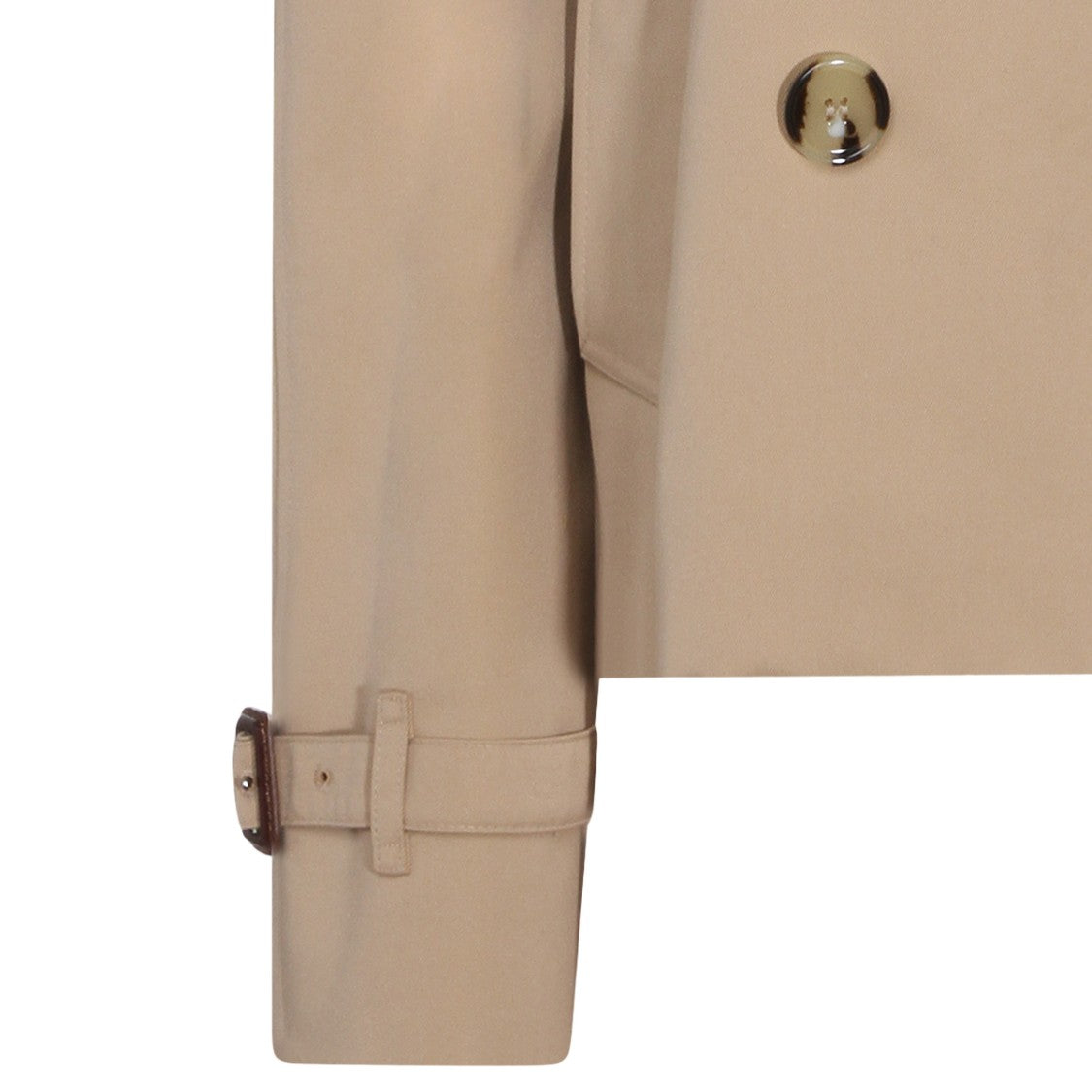 Burberry Cropped Double-Breasted Jacket With Tortoiseshell Buttons