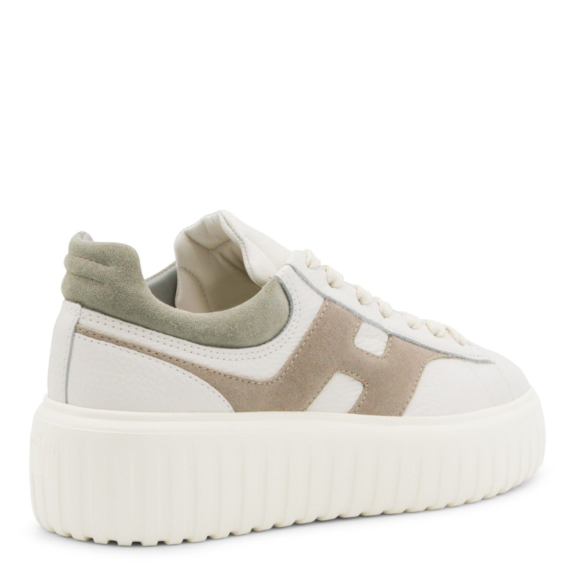 Hogan White And Beige Leather Sneakers