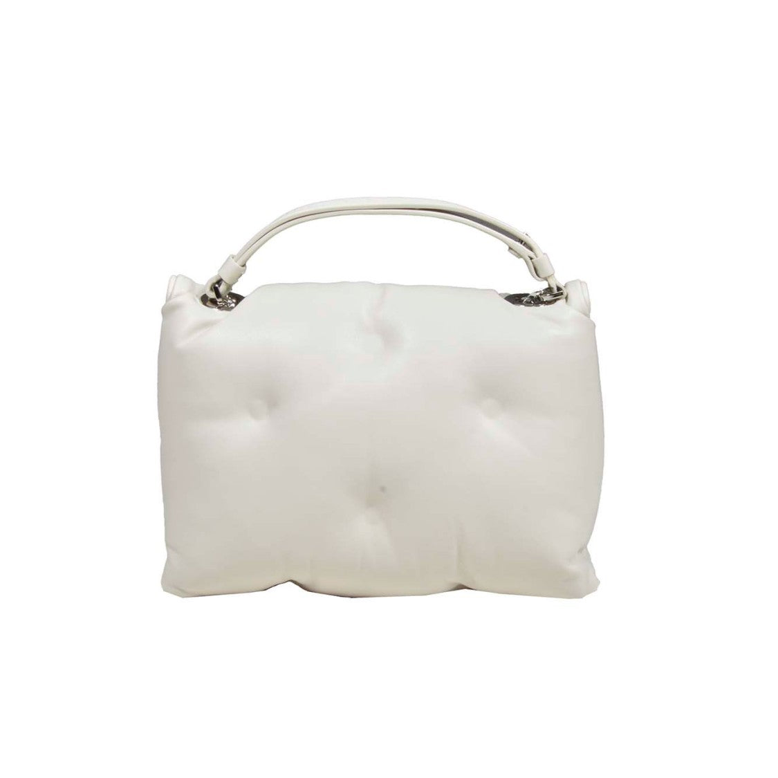 Maison Margiela Glam Slam Flap Small In Chalk White Leather