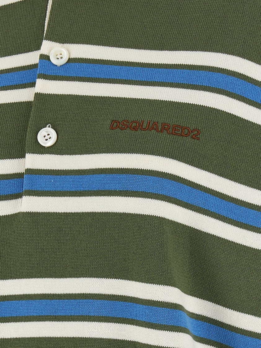 Dsquared2 'Striped Knit' Polo Shirt