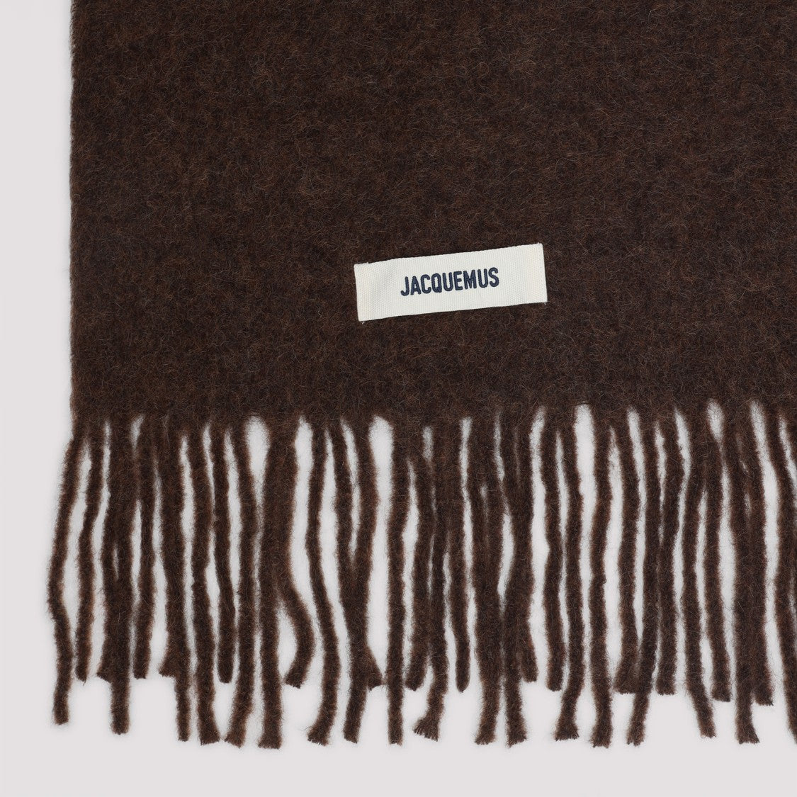 Jacquemus Rectangular Brown Scarf In Alpaca