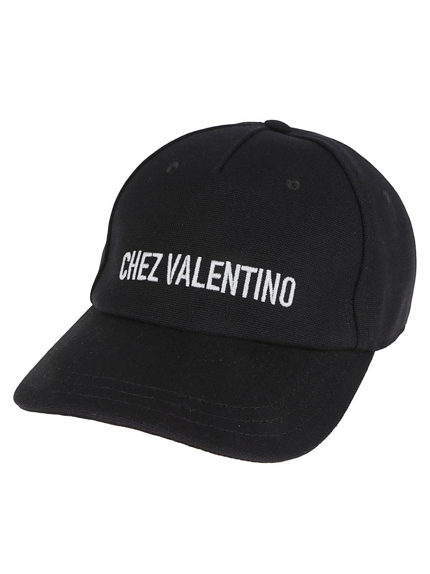 Valentino Black Cotton Baseball Cap