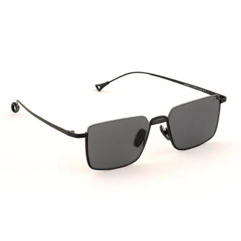 Eyepetizer Nakano C.6-63 Rectangular Black Sunglasses With Slim Metal Frames
