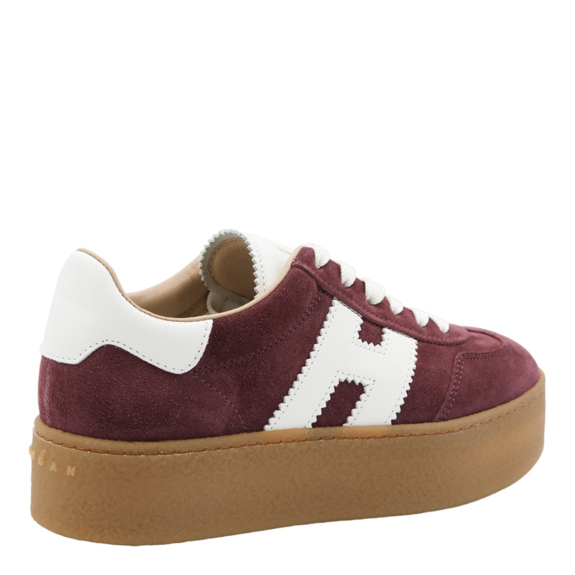 Hogan Platform Sneakers With Burgundy Suede Upper