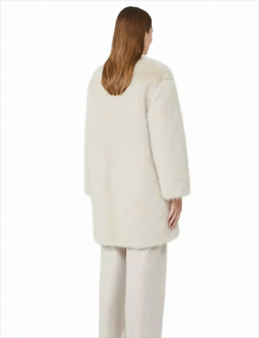 Max Mara Plush Faux Fur Midi Coat