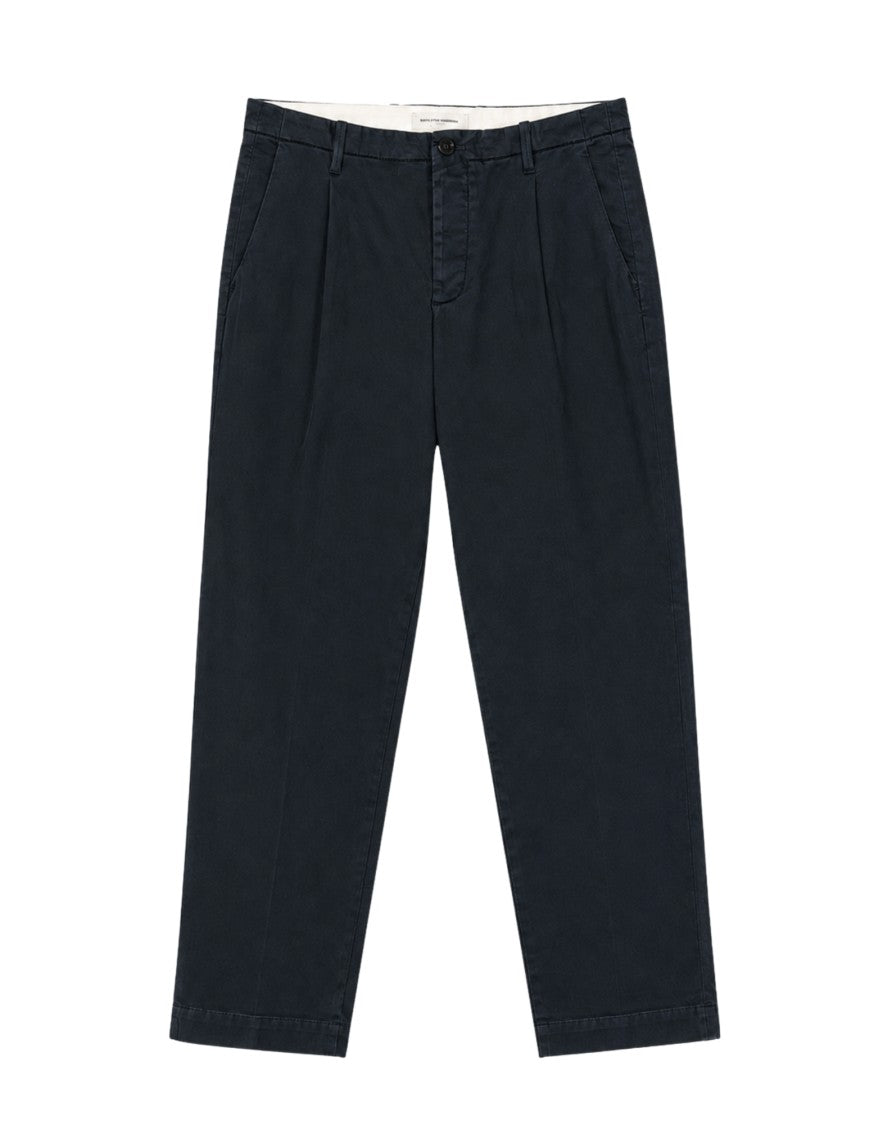 Nine In The Morning Black Fold 2 Pleated Stretch-Cotton Chino Pants
