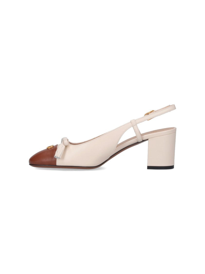 Valentino Garavani "Valet Du Roi" Slingback Pumps – Cream