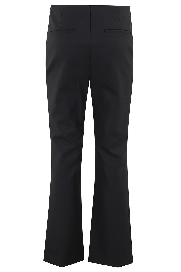 Simkhai Cropped Black Tailored Pants With Flared Hem