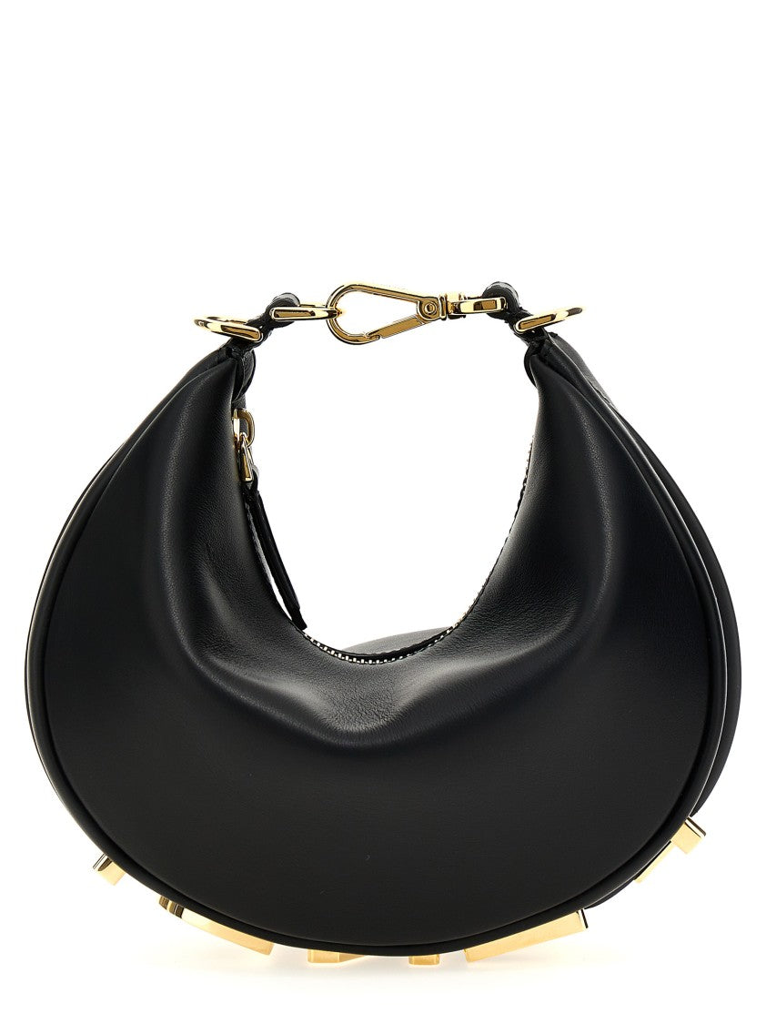 Fendi Crescent Mini Handbag With Gold-Toned Metal Accents