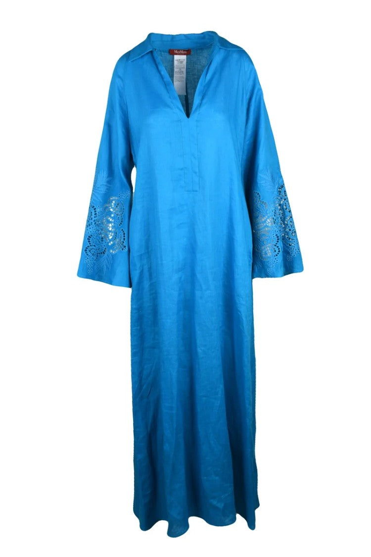 Max Mara Sangallo Embroidery Kaftan Dress - Turquoise