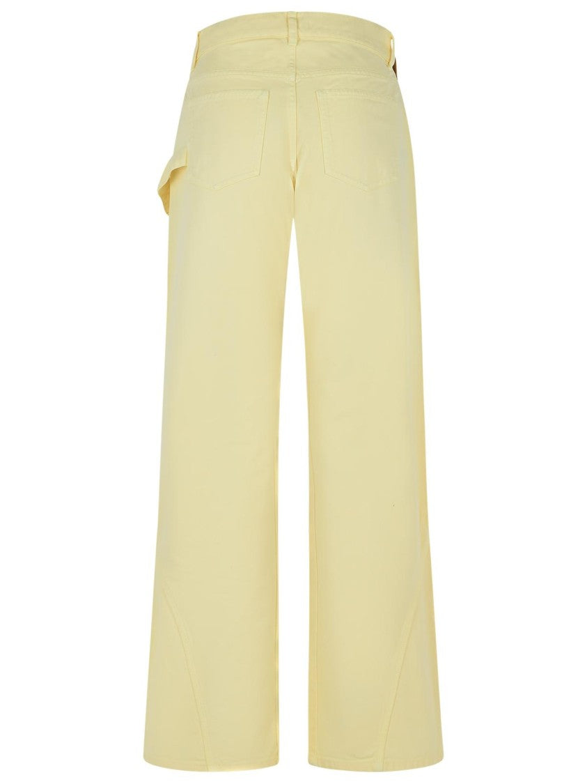 J. W. Anderson Workwear' Cotton Pants With Yellow Twisted Leg