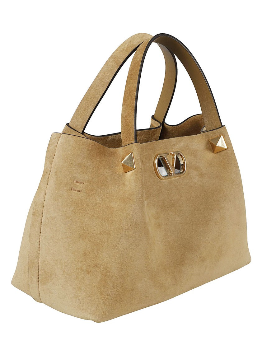 Valentino Garavani Structured Handbag In Soft Calf Leather With Suede Finish