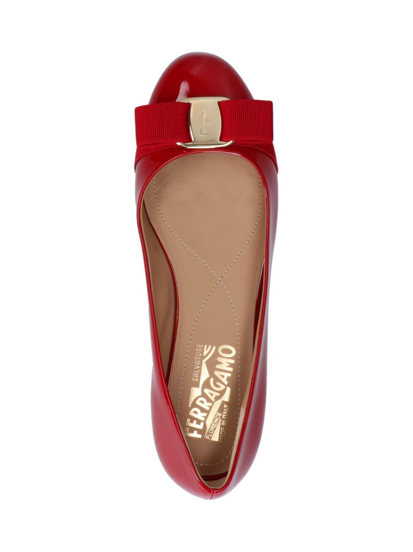 Ferragamo Varina Ballet Flats – Red