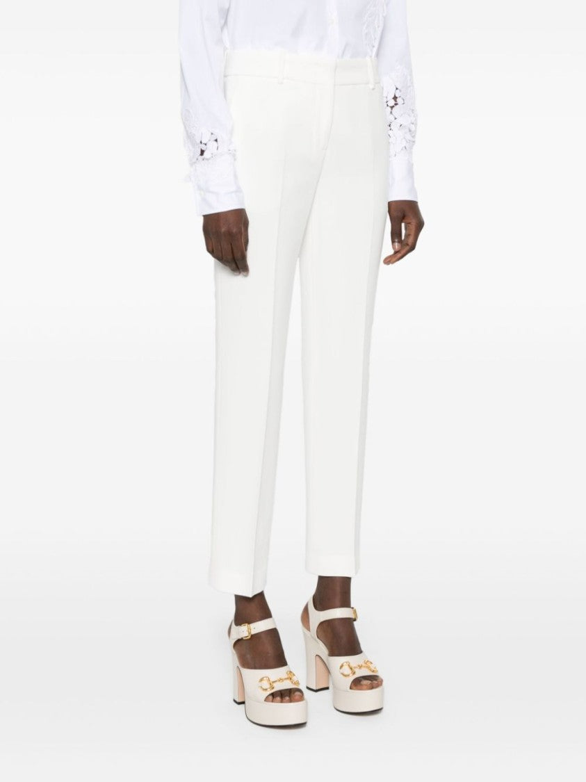 Ermanno Scervino Tailored White Straight-Leg Pants With Appeal