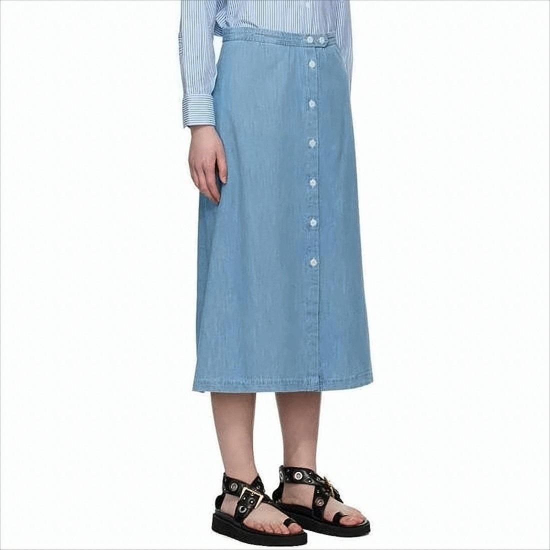 A.P.C. Light Denim Midi Skirt
