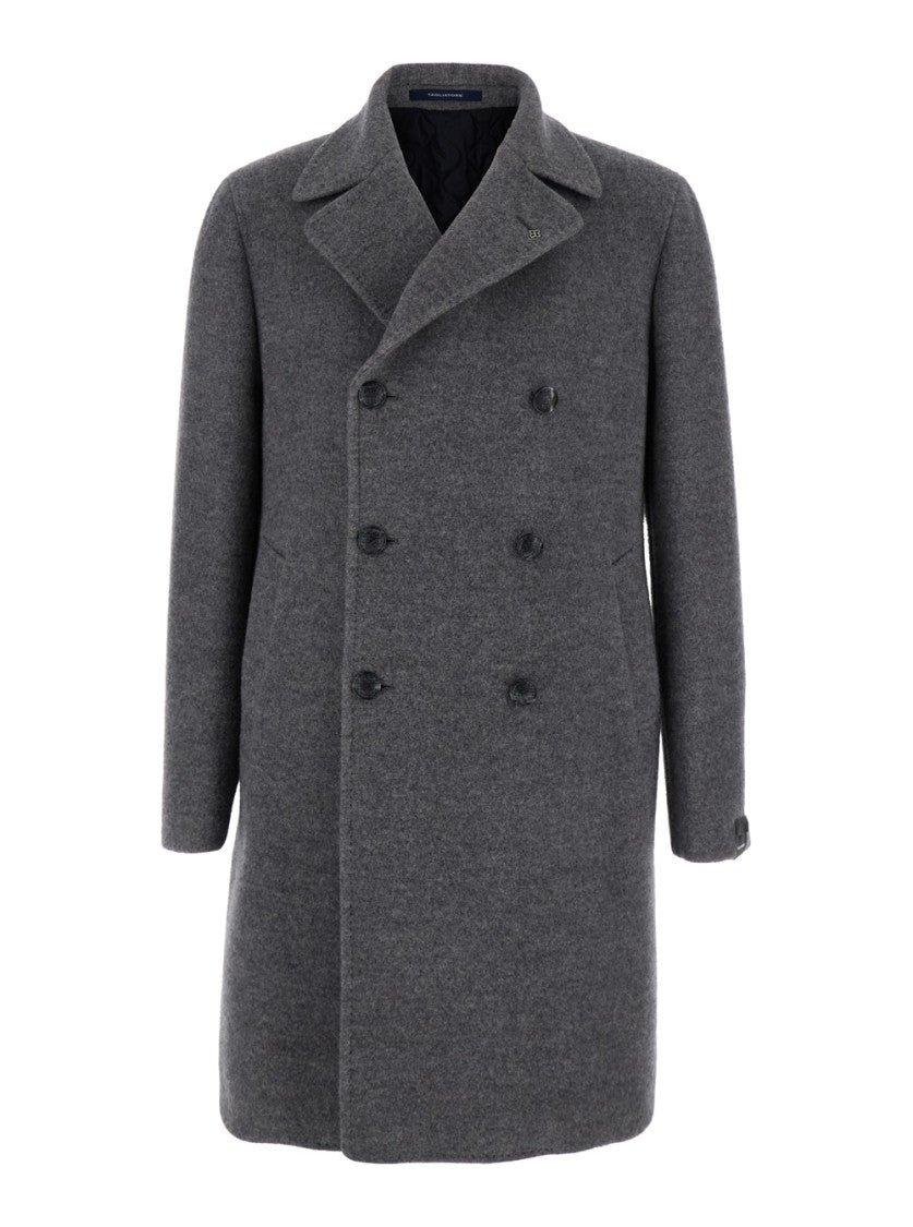 Tagliatore Arden' Grey Double-Breasted Coat