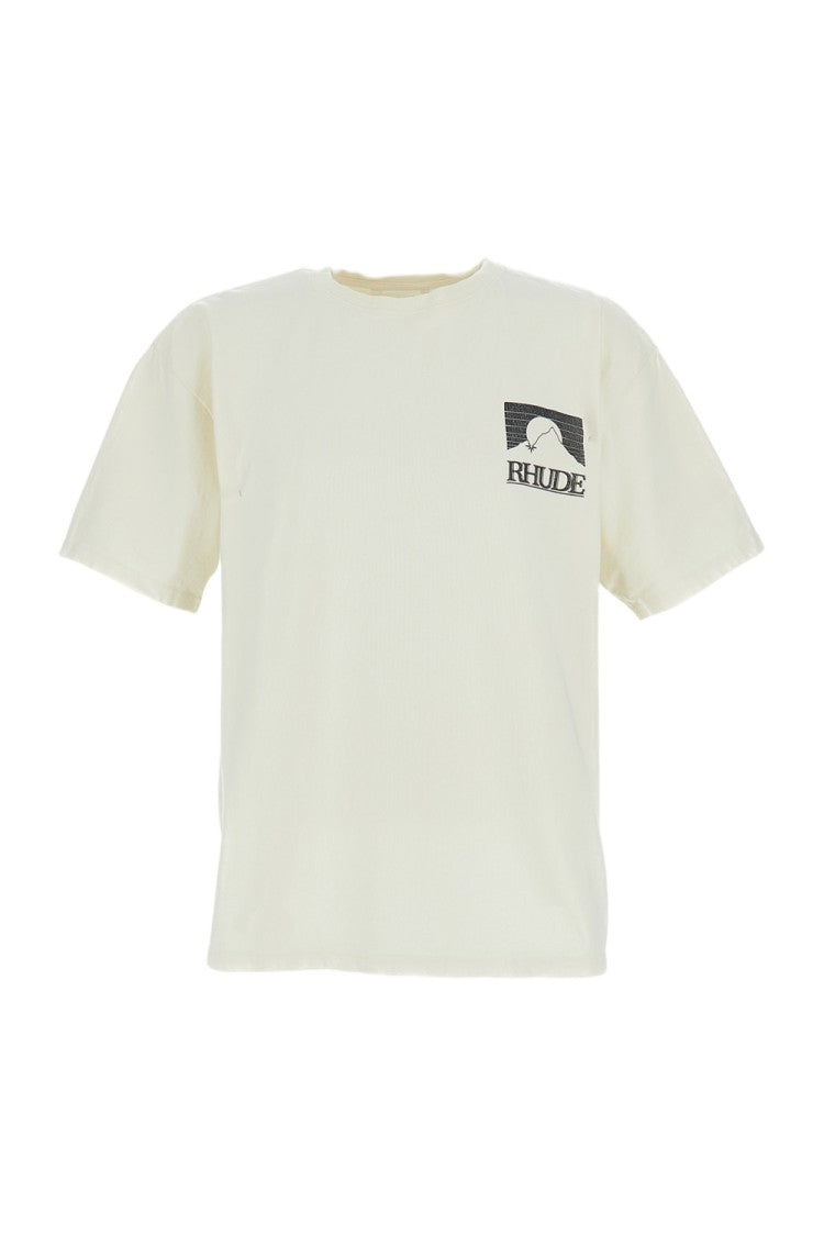 Rhude Vintage White Moonlight Cotton Printed T-Shirt