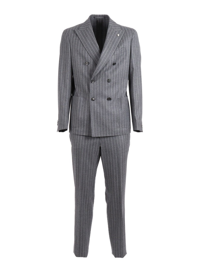L.B.M. 1911 Grey Pinstripe Double Breasted Suit