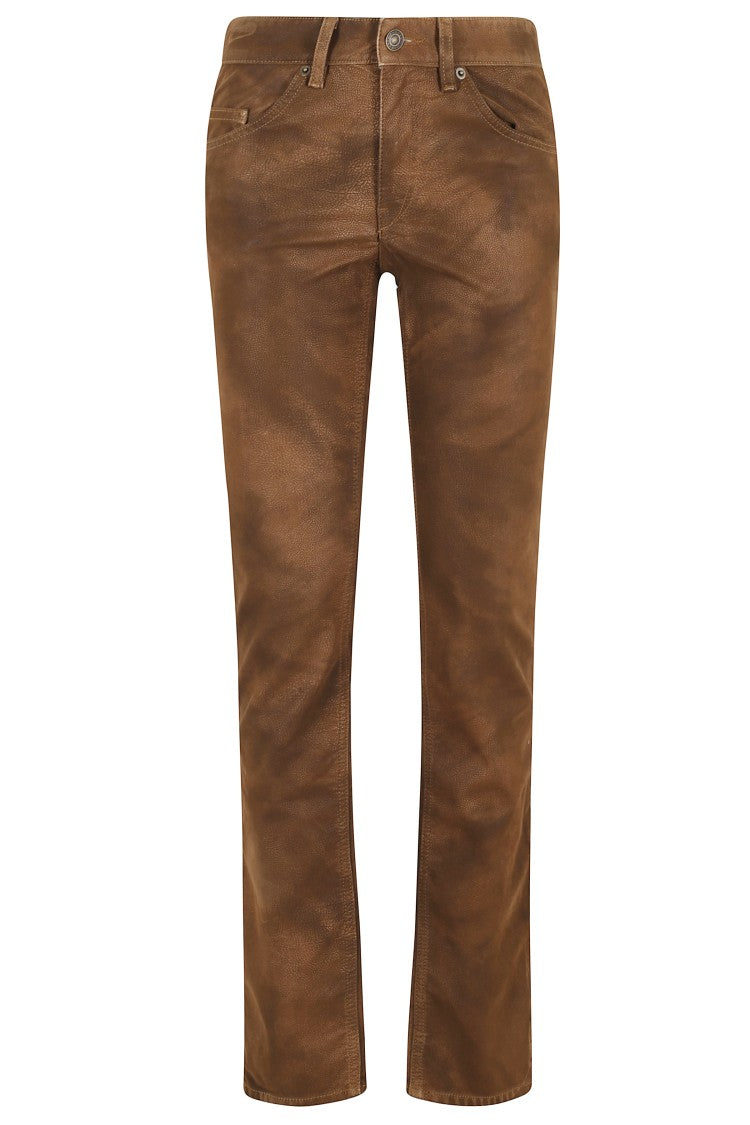 Isabel Marant Étoile Tobacco Straight-Leg Pants With Distressed Texture
