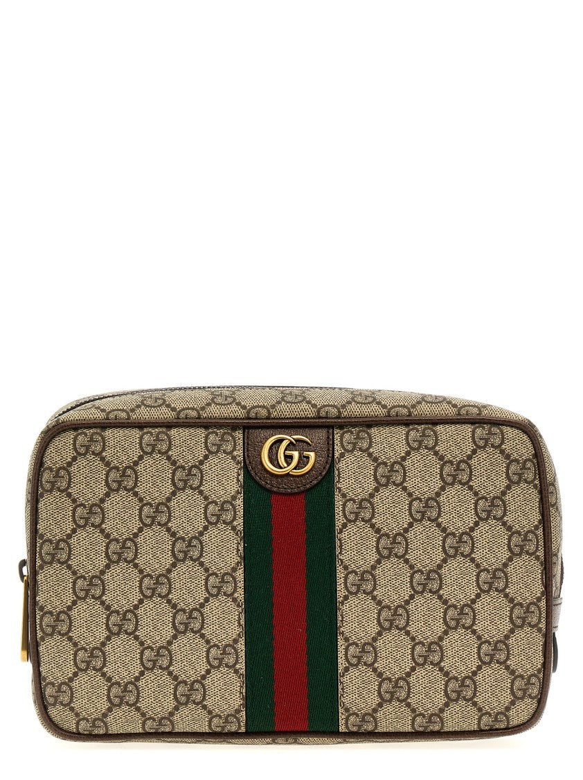 Gucci Rectangular Beauty Case In Gg Supreme Fabric