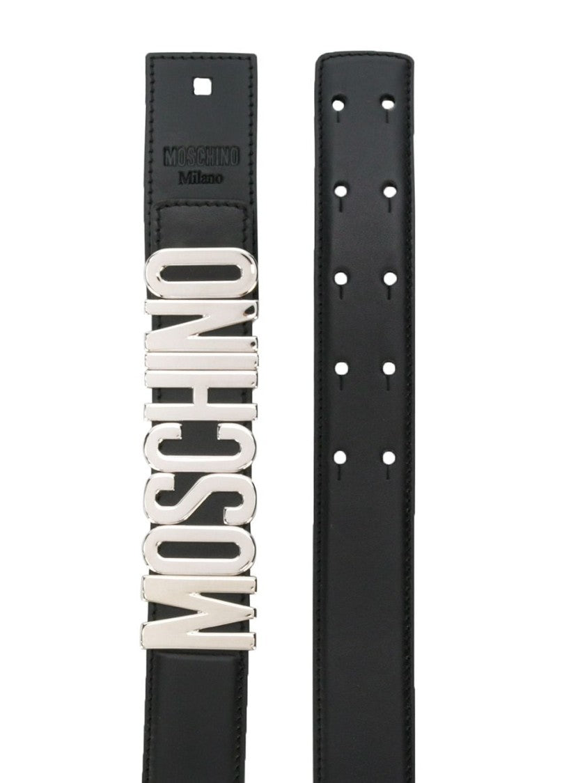 Moschino Black Leather Belt
