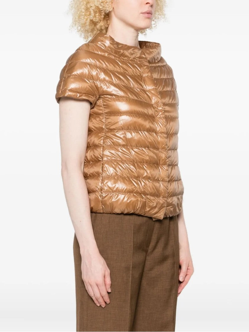 Herno Glossy-Finish Short-Sleeved Puffer Jacket