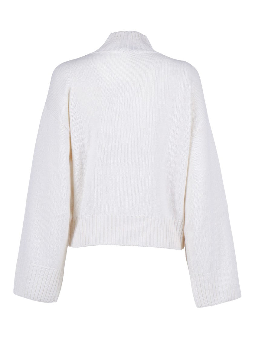 Fabiana Filippi Cropped Turtleneck Sweater In Fine Merino Wool