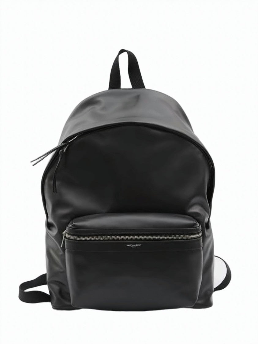 Saint Laurent Calf Leather City Classic Logo Backpack